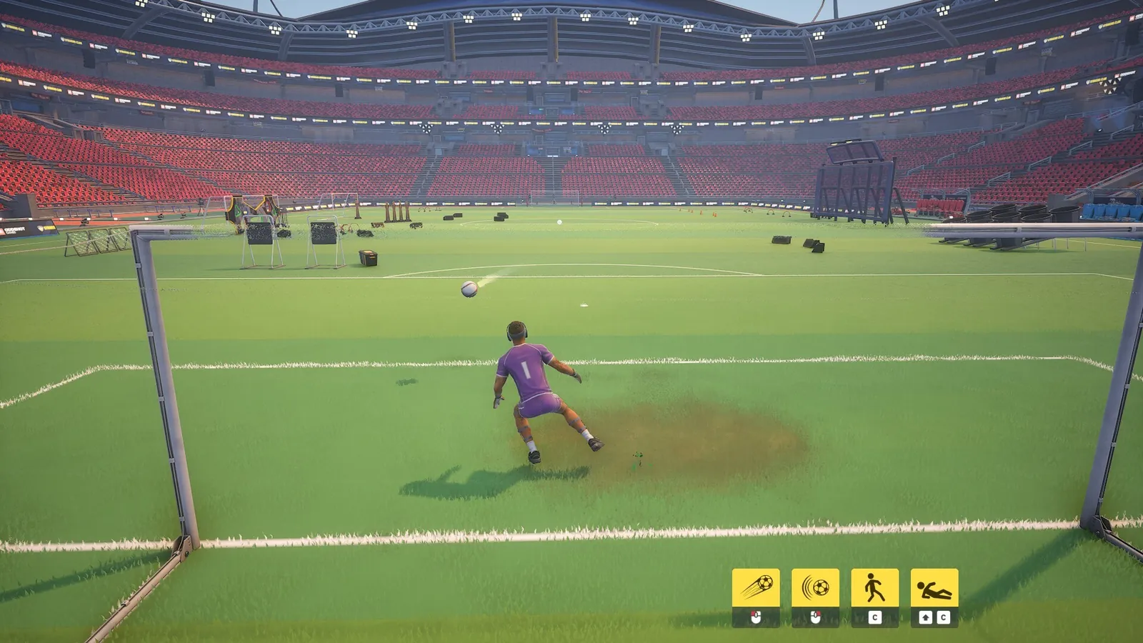 Strikers Club goalkeeper defending the net